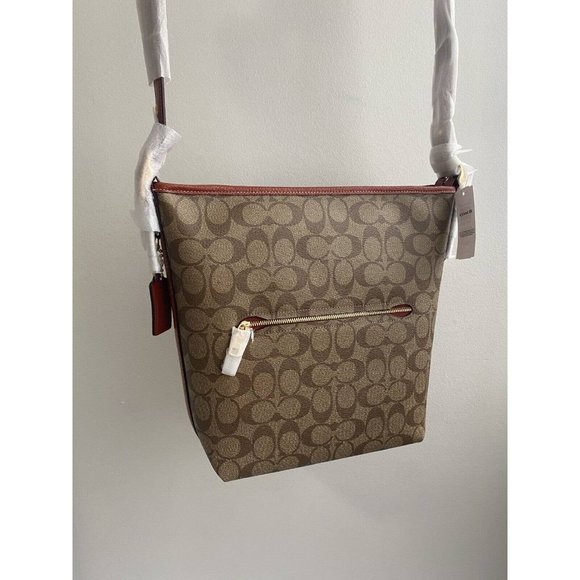 COACH PEANUTS VAL Duffle Signature Canvas Snoopy Winter Patches CF293 NWT - Picture 5 of 6